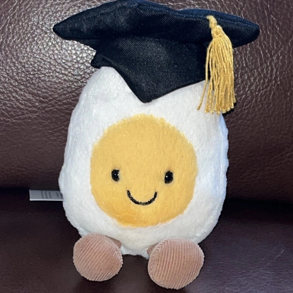 New NWT Jellycat Amuseables Boiled Egg Graduation